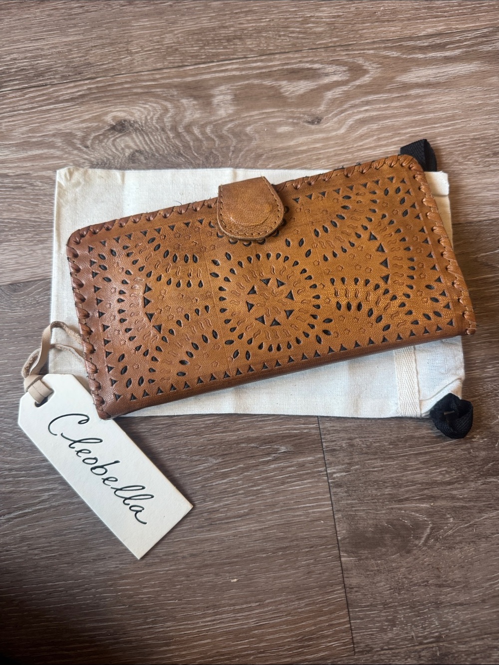 NWT Cleobella Painted Mexicana Wallet- Tan